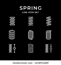 Set line icons of spring