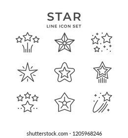 Set Line Icons Of Star