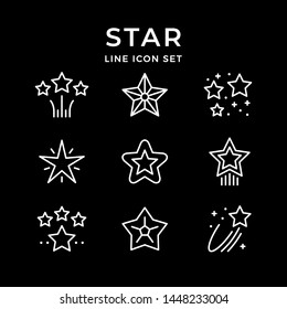 Set line icons of star