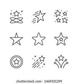 Set line icons of star