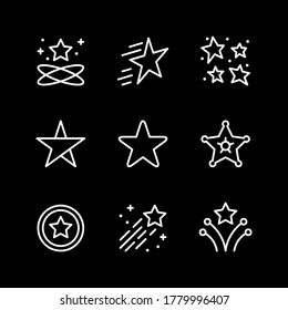 Set line icons of star