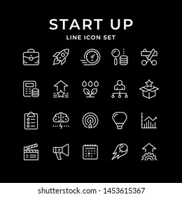 Set line icons of start up
