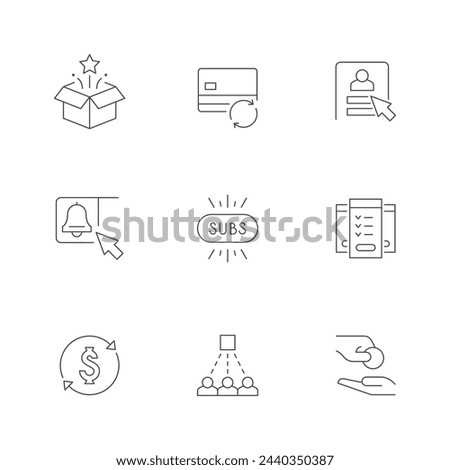 Set line icons of subscription