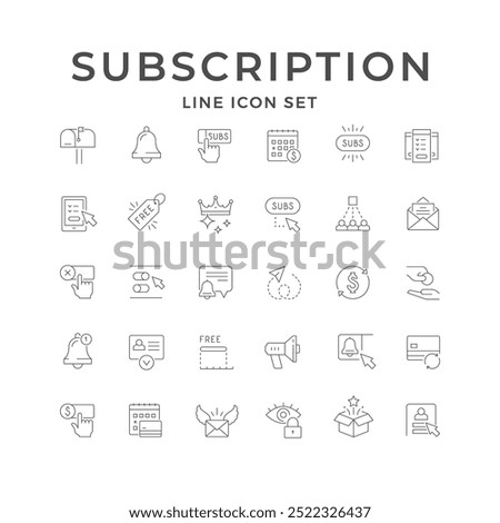 Set line icons of subscription