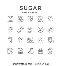 Set line icons of sugar