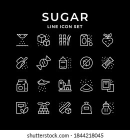 Set line icons of sugar