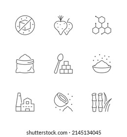 Set line icons of sugar