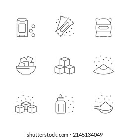 Set line icons of sugar