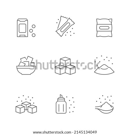 Set line icons of sugar