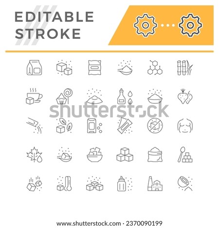 Set line icons of sugar