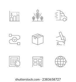 Set line icons of supply chain