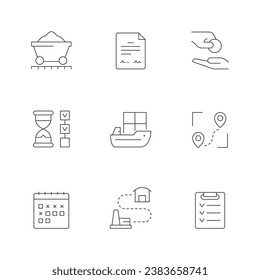 Set line icons of supply chain