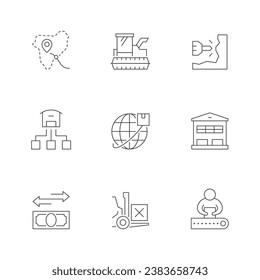 Set line icons of supply chain