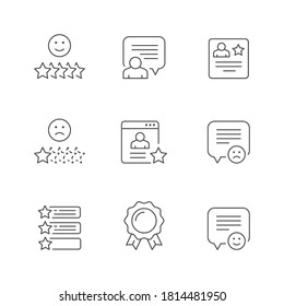 Set line icons of testimonials