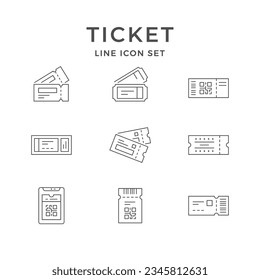 Set line icons of ticket