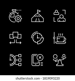 Establecer iconos de línea de la administración del tiempo