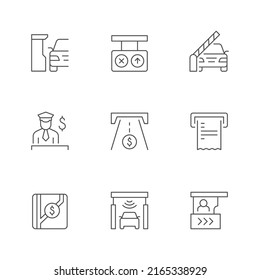 Set line icons of toll road