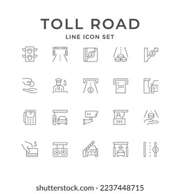 Set line icons of toll road