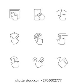 Set line icons of touch screen