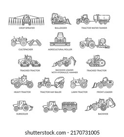 Establece los iconos de línea de los tractores.