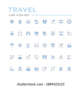 Set line icons of travel