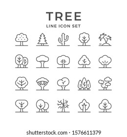 Set line icons of tree