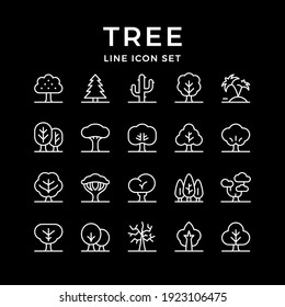 Set Line Icons Of Tree