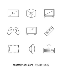 Establecer iconos de línea del conjunto de TV