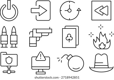 Set of Line Icons for Various Concepts