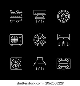 Set line icons of ventilation