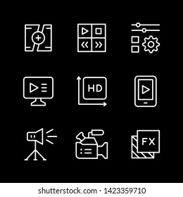 Set line icons of video