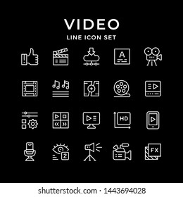 Set line icons of video
