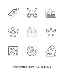 Set line icons of VIP