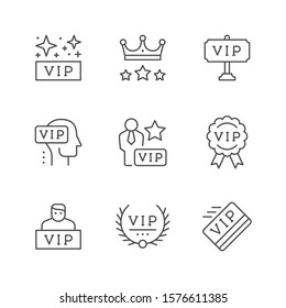 Set line icons of VIP