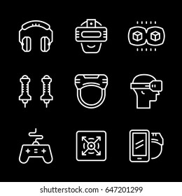 Set line icons of virtual reality