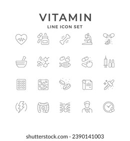 Set line icons of vitamin