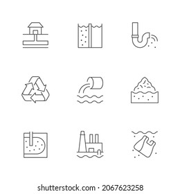 Set Line Icons Of Waste Water