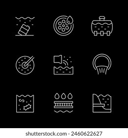 Set line icons of waste water