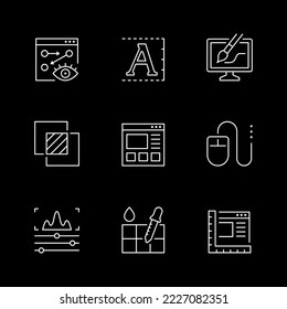 Set line icons of web design