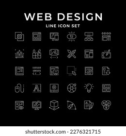 Set line icons of web design