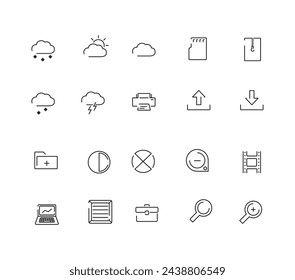 Set of line icons web interfaces