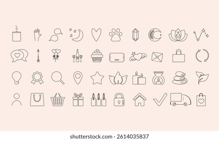 Set of line icons for web and print.