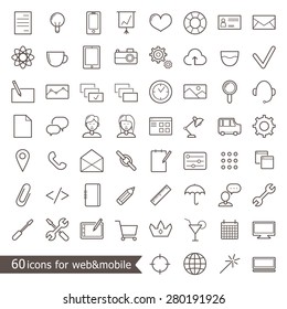 Set of line icons for web sites and mobile apps