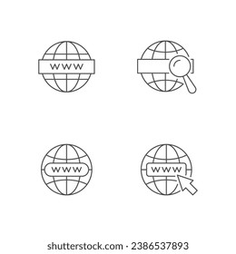 Set line icons of website