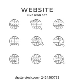 Set line icons of website