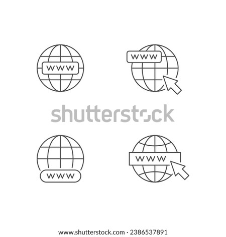 Set line icons of website