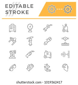 Set line icons of welding