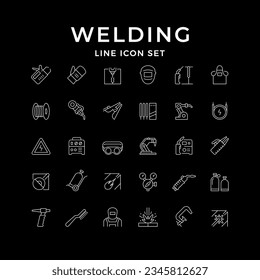 Set line icons of welding