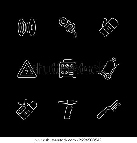 Set line icons of welding