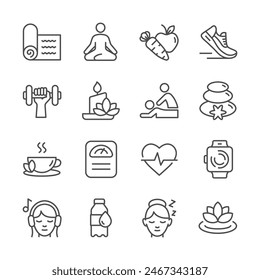 Set line icons wellness vector image